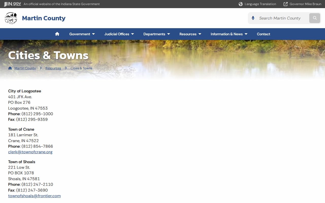 Martin County municipal warrant records city list